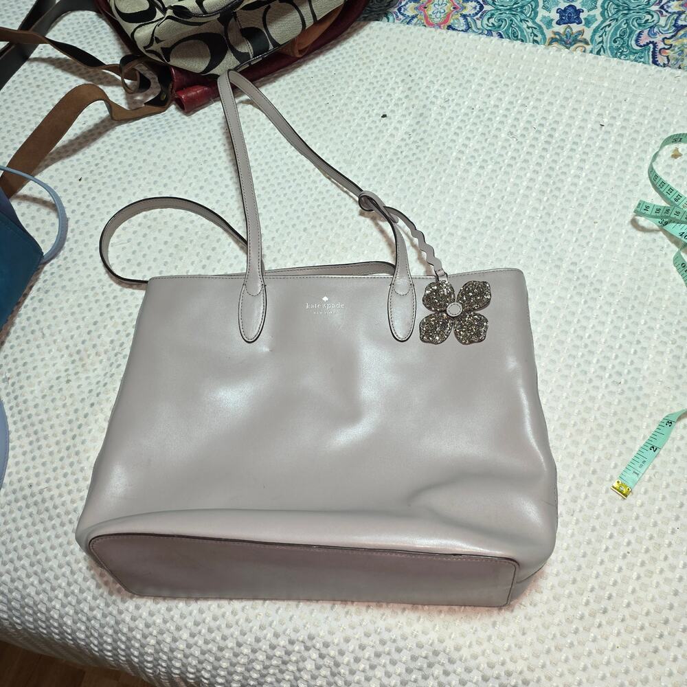 KATE SPADE  KERRI MEDIUM TAUPE LEATHER TOTE SHOULDER BAG